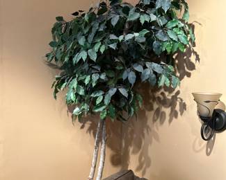 Lots of faux flowers and foliage in this property $35 for the tree.