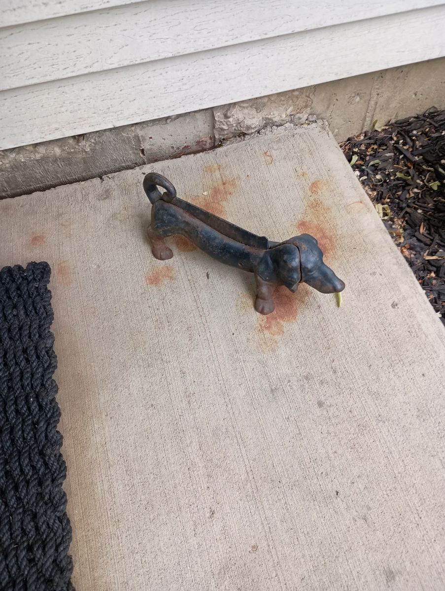 Cast iron  dachshund boot scraper