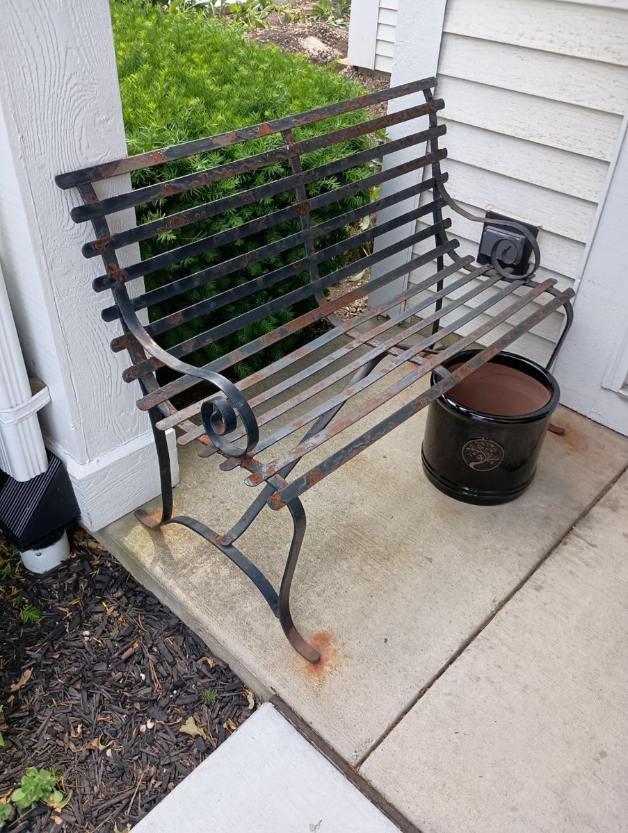 Antique metal bench