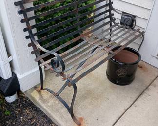 Antique metal bench