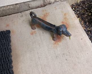 Cast iron dachshund boot scraper