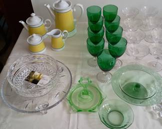 Waterford crystal bowl
Colored glass
Coffee & Tea Set