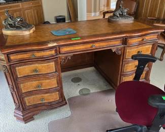 Executive Desk with Leather Inserts