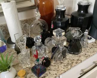 A hot mess of perfume bottles!