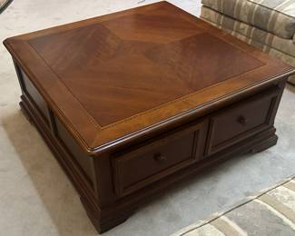 Living Room Country French 2 Drawer Square Coffee Table