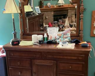 Bedroom Mission Style Mirrored Dresser