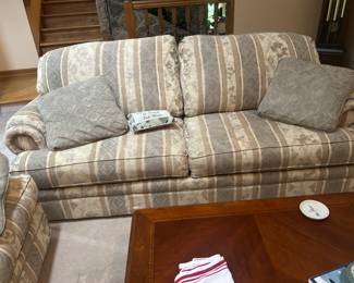 Living Room Striped Loveseat Pair