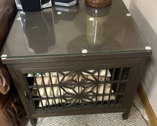 Living Room Glass Top End Table Pair