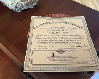 Collector Plate Norman Rockwell The Professor Certificate