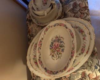 Gold Rimmed Floral China