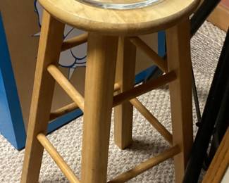 Kitchen Dining Bar Stool Bamboo 4 Leg
