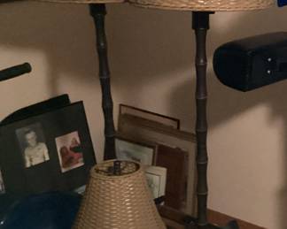 Floor Lamps Bamboo Basket Weave Shade