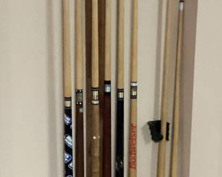 Pool Sticks and Holder