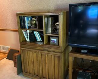 Living Room Wood Shelf and 2 Door Cabinet