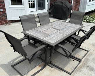 Nice patio set with slate inserts