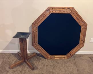 Oak poker table with base
