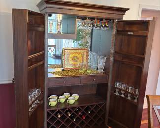 Stunning JUST PURCHASED Howard Miller lighted mirrored bar cabinet