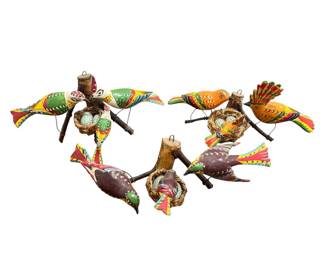 Painted Polish Folk Art Birds