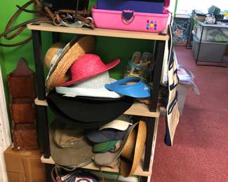 Hats, dog items, makeup case, arts and craft sets, etc.