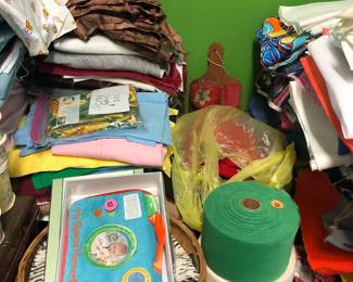 Baby items, fabric for quilting, ribbons, etc.