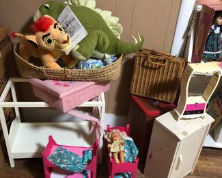 Doll beds, Doll wardrobe, Lion King, Dinosaur, Dolls, Doll furniture, etc.