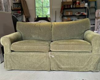 Avery Boardman custom upholstered green sleeper sofa