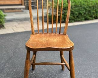 Small spindle back Windsor chairs. Set of 3.