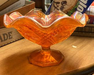Amber Carnival Glass