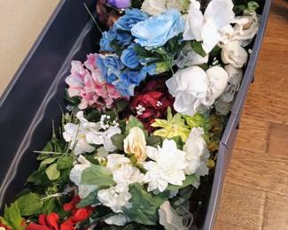 Lots of silk flowers 