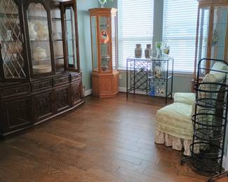 Hexagon curio cabinets and hutch