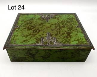 Heintz Art Nouveau Sterling On Bronze Cigarette Box