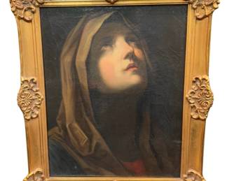17th C. Oil on Canvas of Mary by Guido Reni (1575-1642)