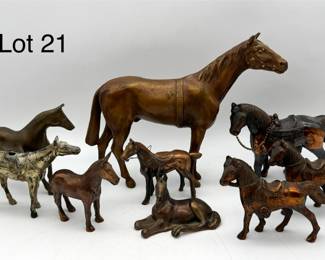 Variety of Bronzed Metal Horses
