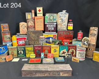 Collection of Vintage Household Product and Tobacco Tins
