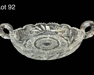 American Brilliant Cut Glass Nappy Dish