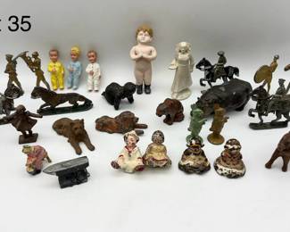 Variety of Vintage Miniature Figures Including Cast Metal