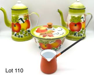 Four Pieces of Vintage Enamelware