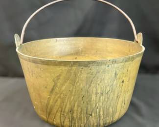 Large Vintage Brass Boiler Cooking Pot