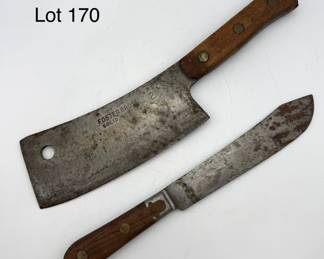 Vintage Foster Bros Meat Cleaver and Butcher Knife
