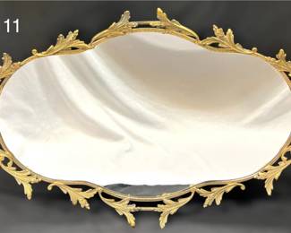 Vintage Art Nouveau Style Gilt Ormolu Mirrored Buffet Tray