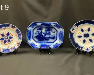 Trio of Flow Blue Ironstone China
