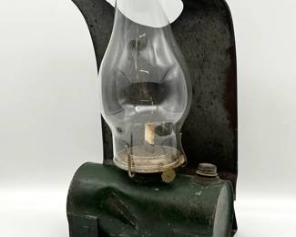 Antique Railroad Train Car Oil Lamp