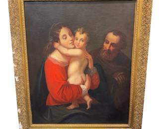 16th C. Oil on Canvas of The Holy Family