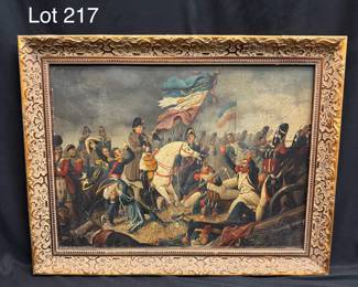 Oil on Tin After Charles Auguste Guillaume Steuben's (1788-1856) 'Bonaparte at the Battle of Waterloo, 1815'