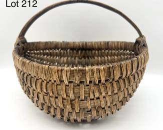 Antique Primitive Hand Woven Splint Basket