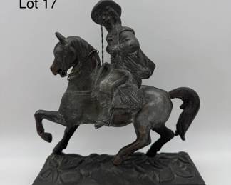 Antique Buffalo Bill Cody Spelter Sculpture