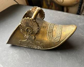 Vintage solid brass conquistador shoe