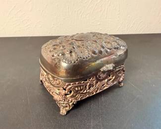 Small silver plated jewelry box