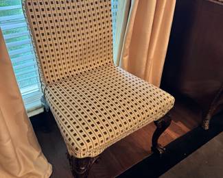 English carved dining chairs