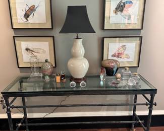Iron glass console